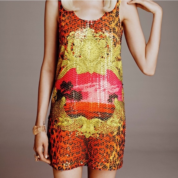 Versace x H&M Stampa Sequin Sunset Mini Dress - Picture 8 of 10
